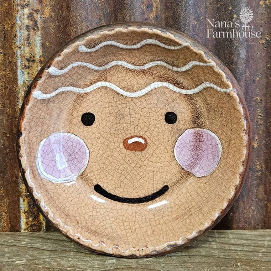Smith Redware Gingerbread Boy Plate - 5"