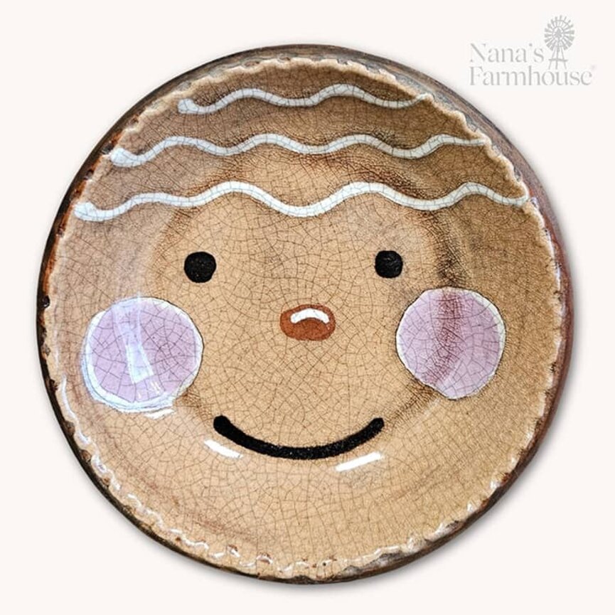 Smith Redware Gingerbread Boy Plate - 5"