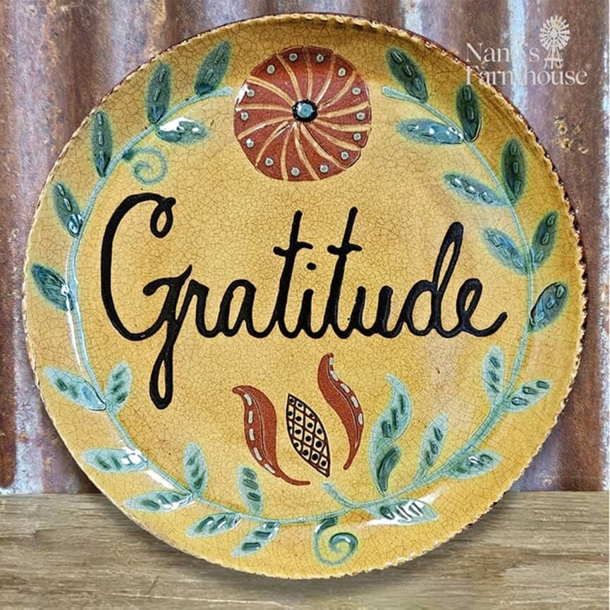 Smith Redware Gratitude Redware Plate - 10.5"
