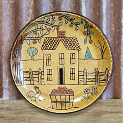 Smith Redware Cottage House Plate - 8"