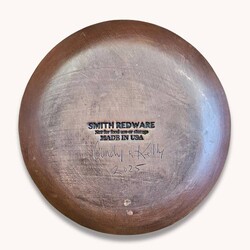 Smith Redware Vase with Flower & Birds Plate - 8"