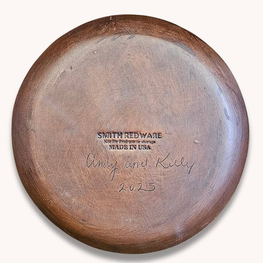 Smith Redware House with Stars Redware Plate - 9.5"