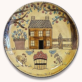 Cottage & Trees Plate
