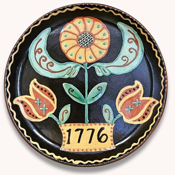 1776 Floral Plate