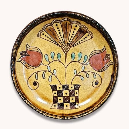 Vase with Flowers Plate