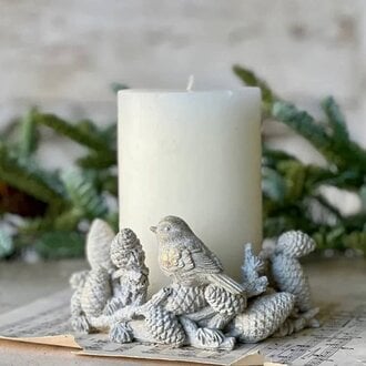 Feathered Woods Center Piece - 7.5"