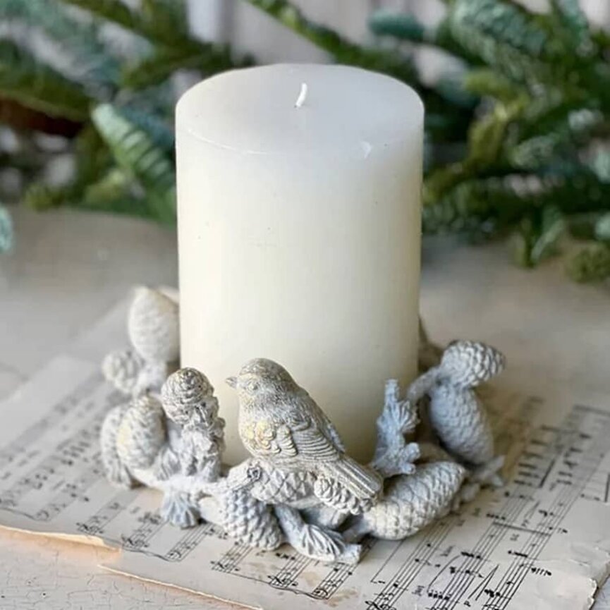 Feathered Woods Center Piece - 7.5" x 6.75"