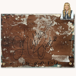 Kathy Graybill Hand Painted Antique Black Box with Birds & Florals 3.5" x 10.75" x 7.5"