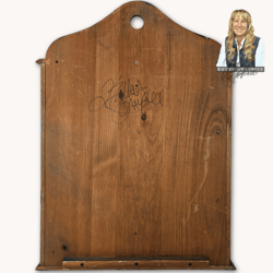 Kathy Graybill Hand Painted Antique Shaker Cabinet with Peacock & Florals - 24" x  19" x 7.5"