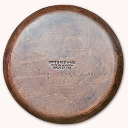 Smith Redware Salt Box House Plate with Two Sheep & Quilt & Flowers - 10.5"