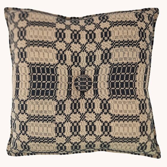 Westbury Coverlet Pillow Black Tan
