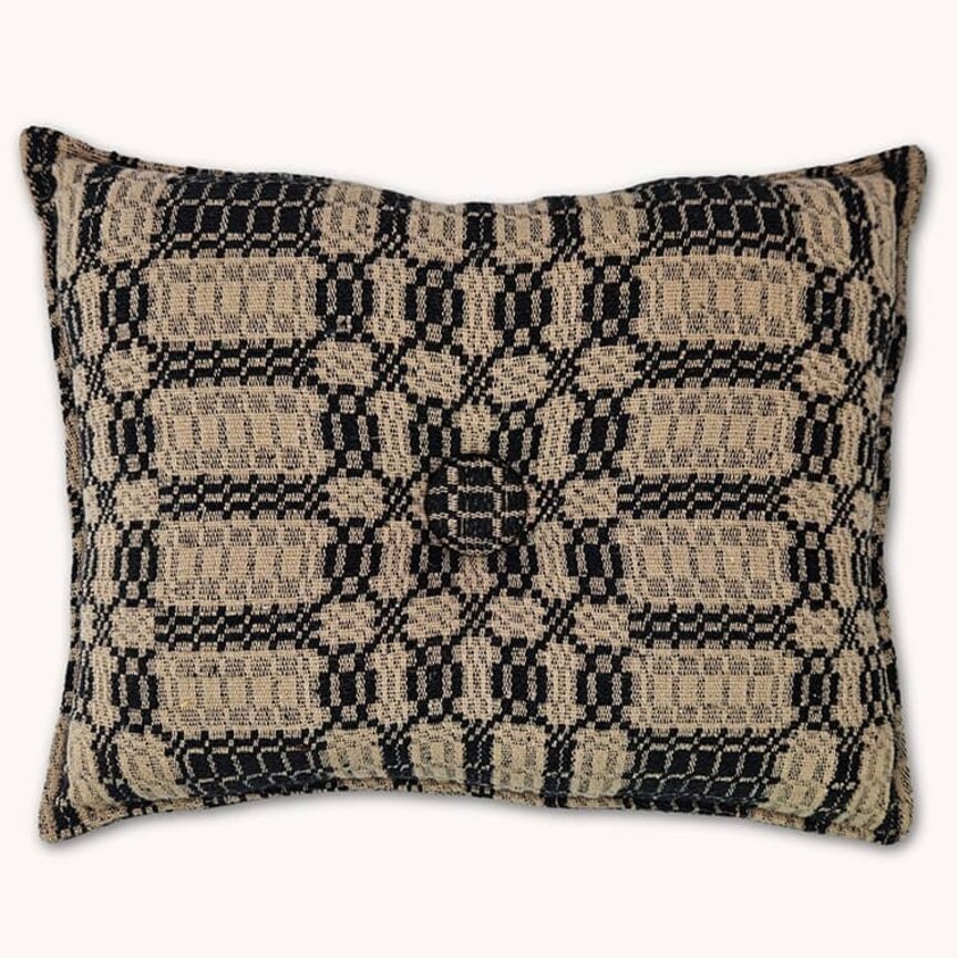 Westbury Coverlet Pillow Black Tan - 12" x 16"