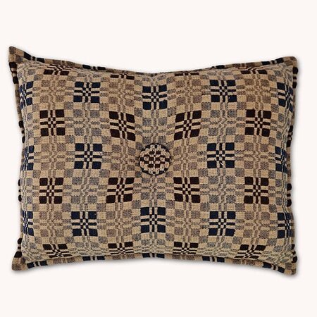 Parlor Weave Coverlet Pillow - Chocolate Navy Tan
