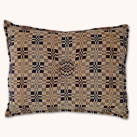 Parlor Weave Coverlet Pillow - Chocolate Navy Tan