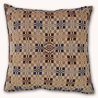 Parlor Weave Coverlet Pillow - Chocolate Navy Tan
