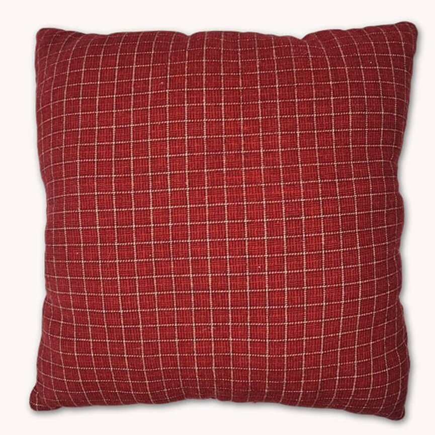 Nine Patch Hearts Wool Applique Pillow - 14.5"  x 13.5"