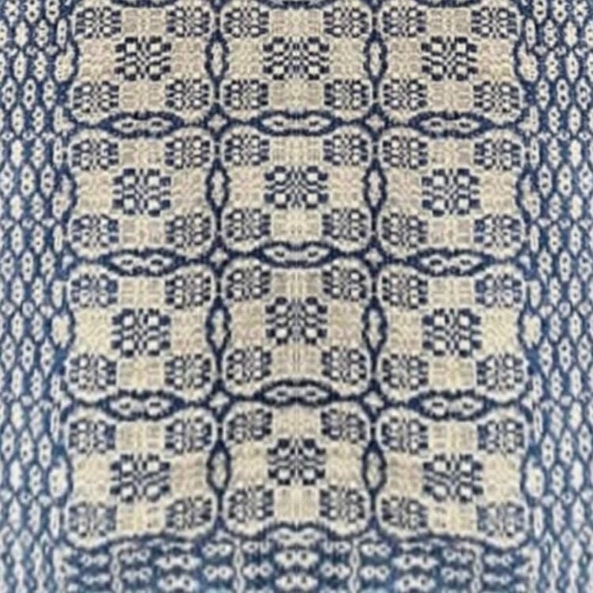 Saratoga Navy Tan Long Runner 14" x 56"