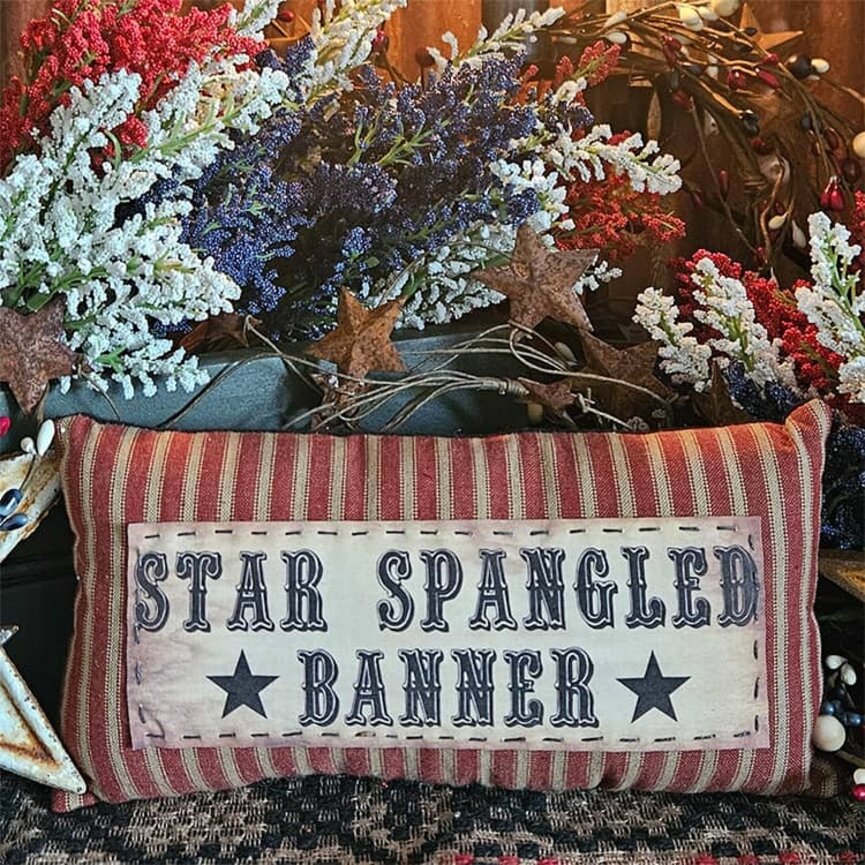 Star Spangled Banner Applique Pillow - 9" x 4"