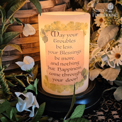 Irish Blessing Quote Candle Sleeve - Vanilla
