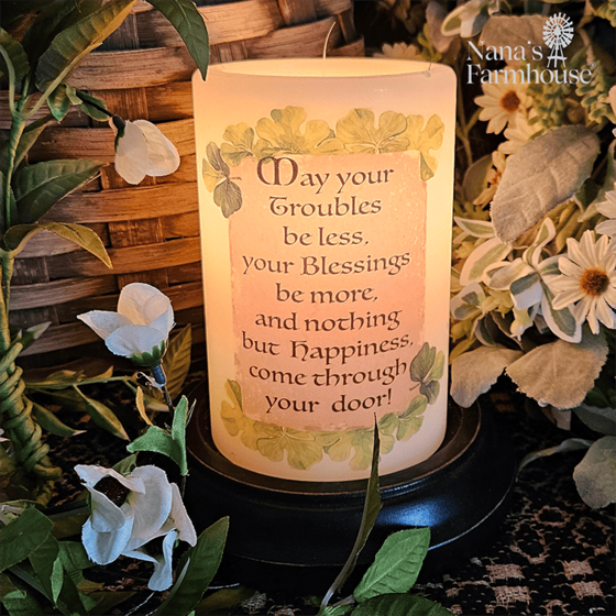 Irish Blessing Quote Candle Sleeve - Vanilla