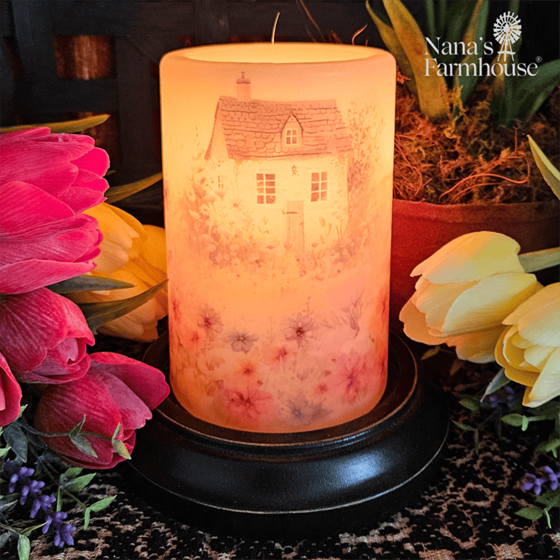 Meadow Flower Cottage Candle Sleeve - Antique Vanilla