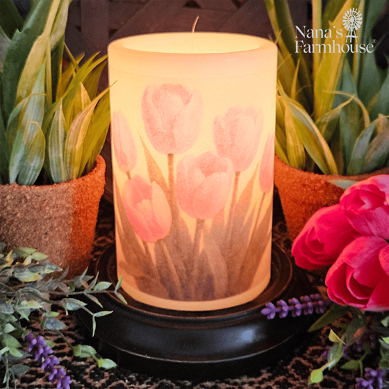 Still Life Tulip Bouquet Candle Sleeve - Vanilla