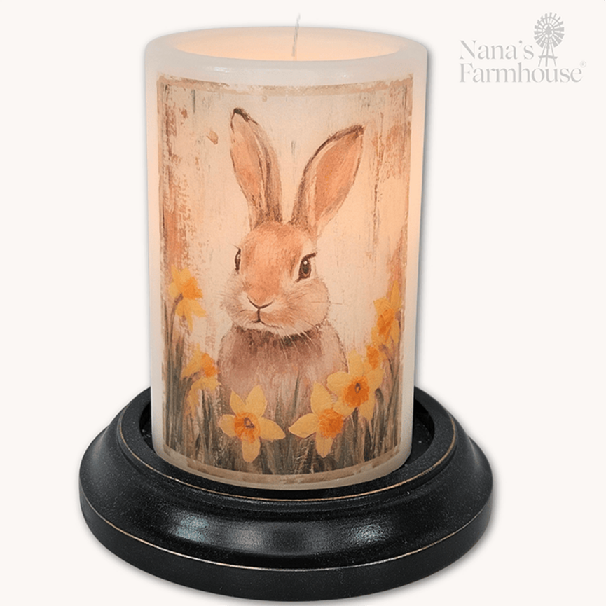 Flopsy Daffodil Bunny Candle Sleeve - Vanilla