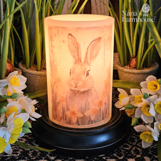 Flopsy Daffodil Bunny Candle Sleeve - Vanilla