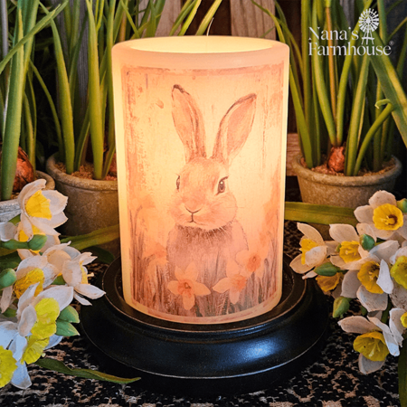 Flopsy Daffodil Bunny Candle Sleeve - Vanilla