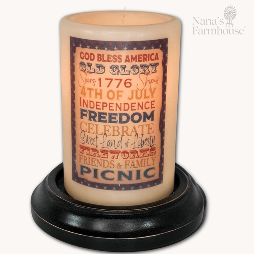 American Freedom Banner Candle Sleeve - Antique Vanilla
