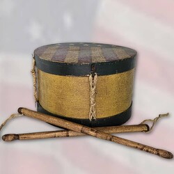 American Flag Drum with Drum Sticks - 9" x 6"