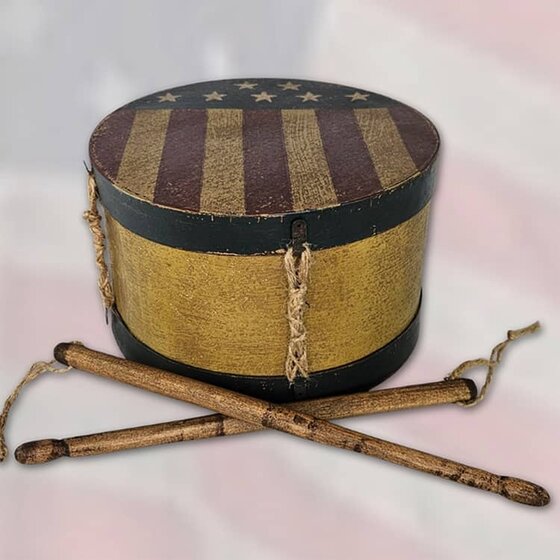 American Flag Drum with Drum Sticks