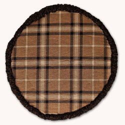 Needle Punch Gather Mat Basket with Flowers Round - 8"