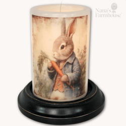Blue Denim Hare Candle Sleeve - Vanilla