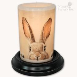 Shy Spring Bunny Candle Sleeve - Vanilla
