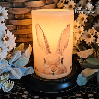 Shy Spring Bunny Candle Sleeve - Vanilla