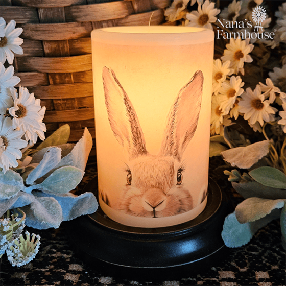 Shy Spring Bunny Candle Sleeve - Vanilla