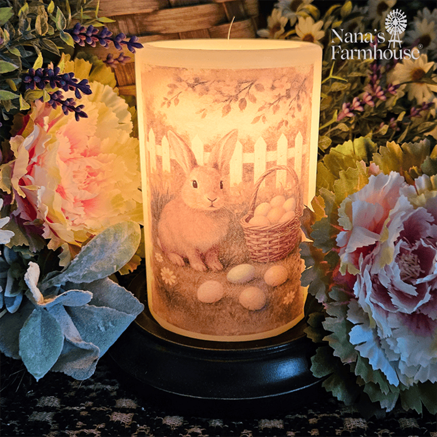 Spring Time Bunny Candle Sleeve - Vanilla