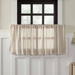 Tobacco Cloth Tier Fringed Set of 2
