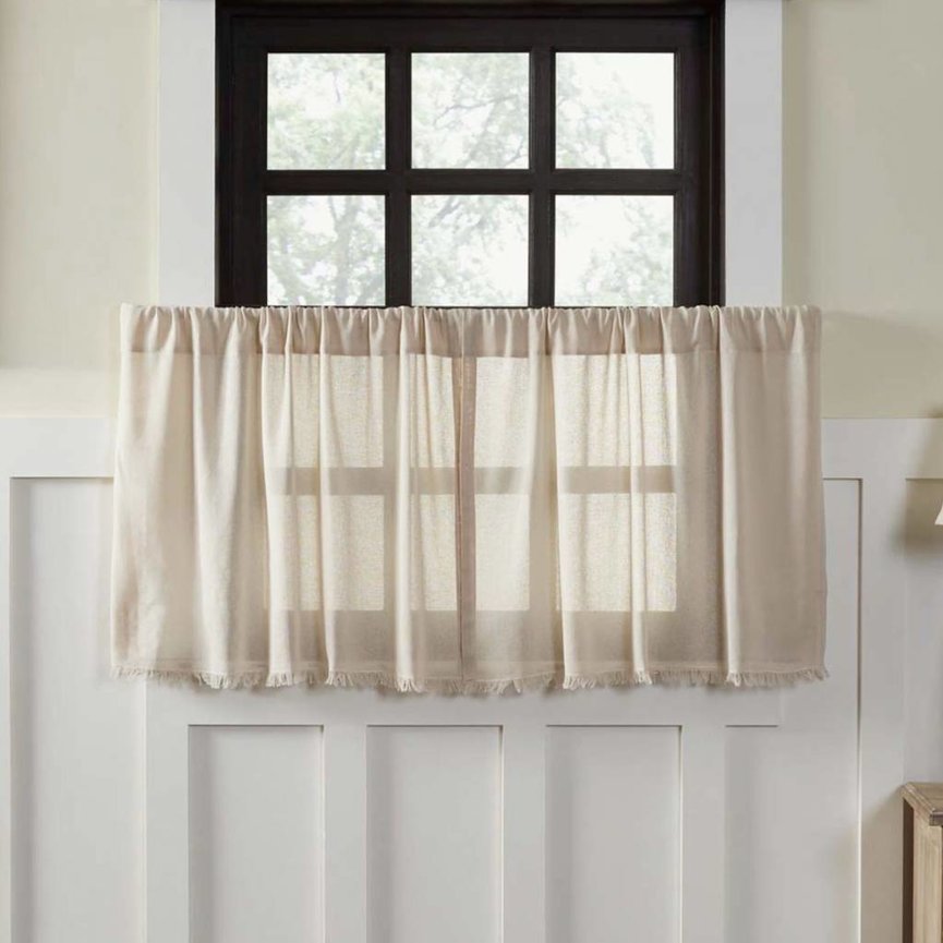 Tobacco Cloth Tier Fringed Set of 2