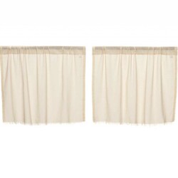 Tobacco Cloth Tier Fringed Set of 2
