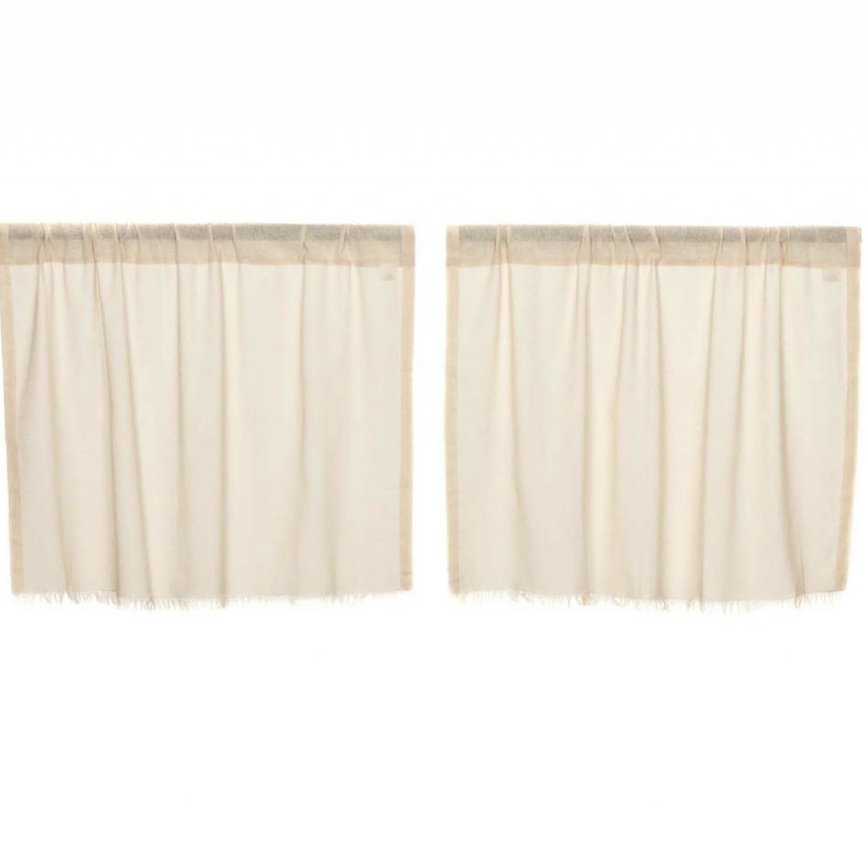 Tobacco Cloth Tier Fringed Set of 2