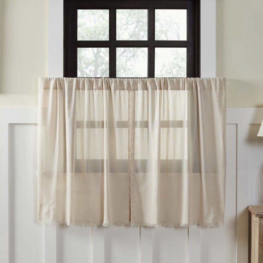 Tobacco Cloth Tier Fringed Set of 2