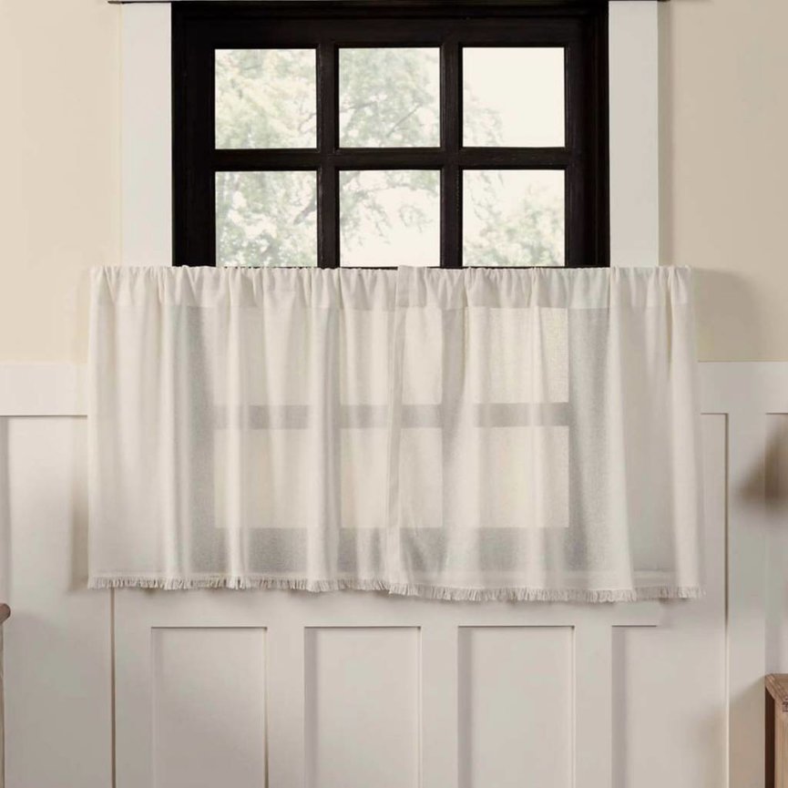 Tobacco Cloth Tier Fringed Set of 2