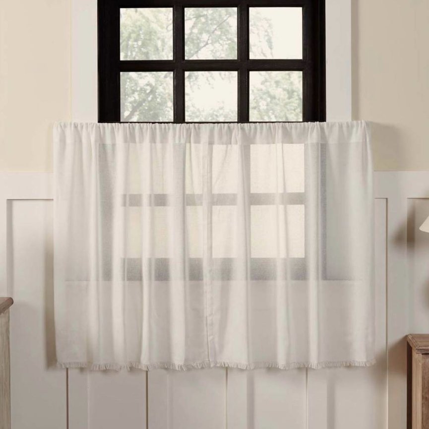 Tobacco Cloth Tier Fringed Set of 2