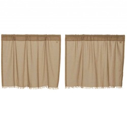 Tobacco Cloth Tier Fringed Set of 2