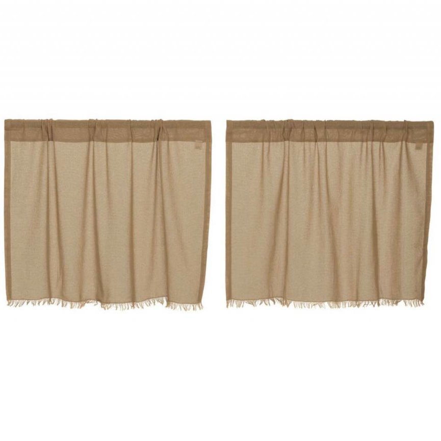 Tobacco Cloth Tier Fringed Set of 2