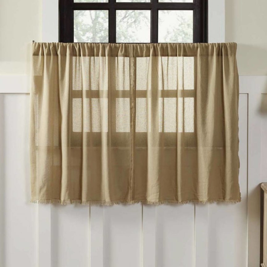 Tobacco Cloth Tier Fringed Set of 2