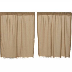 Tobacco Cloth Tier Fringed Set of 2