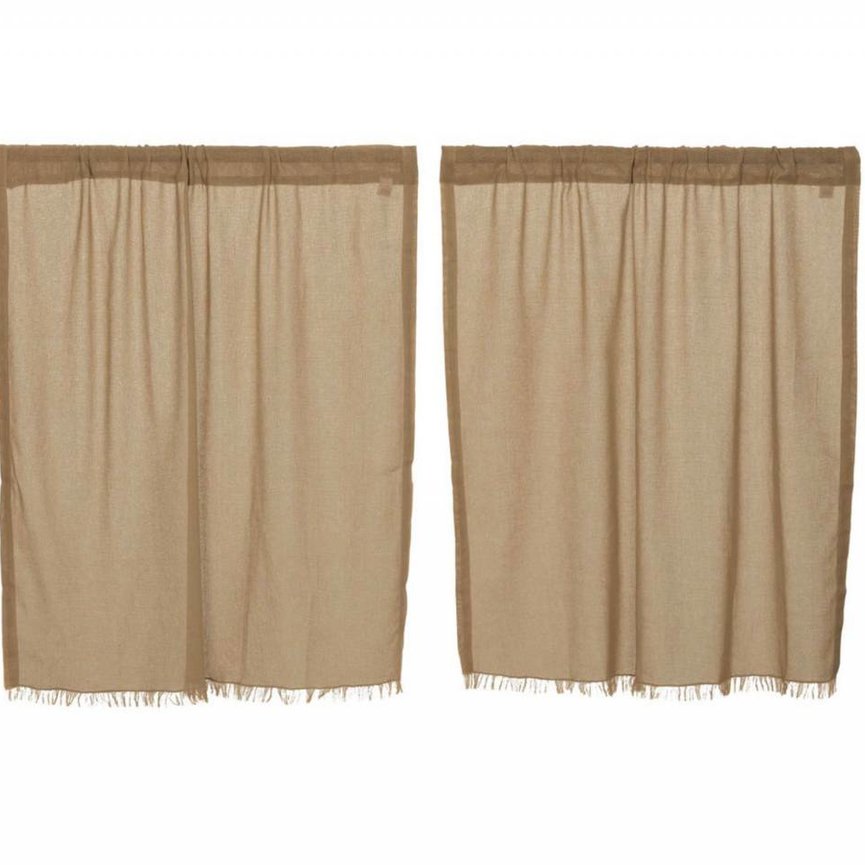 Tobacco Cloth Tier Fringed Set of 2